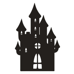 Poster - Fairy house silhouette emblem monochrome