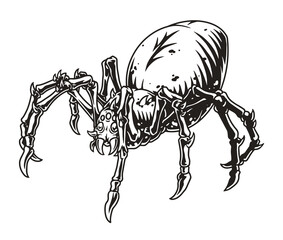 Sticker - Fearful spider tarantula sticker monochrome