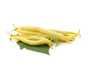 Canvas Print - Asparagus beans and leaves.