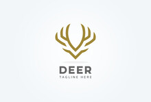 Deer Logo. Minimalist Deer Head Design Logo Inspiration Vector Illustration