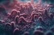 Microscopic background with 3D render of Streptococcus pneumonia bacteria. Generative AI