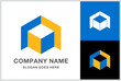 Geometric Arrow Box Business Company Stock Vector Logo Design Template	