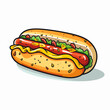 Vector hotdog isolated on white background, hotdog logo, hotdog icon, hot dog sticker