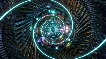 Wall Mural - abstract background 3d animation shiny futuristic composition made of geometric elements transforms 