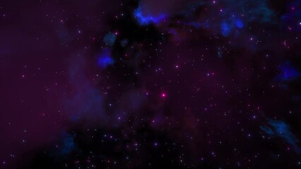Wall Mural - Space flight slowly moving through universe among galaxies stars and nebulae