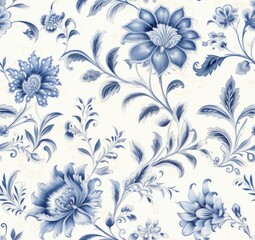  Two-color floral pattern. Design for wallpaper, wrapping paper, background, fabric. Seamless pattern with decorative climbing flowers. SEAMLESS WALLPAPER.