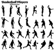 © Ascreator - Basketball Players vector silhouette set