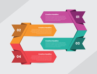 Wall Mural - Four steps business presentation abstract infographic template design