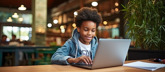 Sticker - A mother and son working on homework together using a laptop unchanged