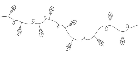 Christmas bulb line art vector illustration