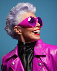 Wall Mural - Portrait of Senior adult in high fashion and fun concept