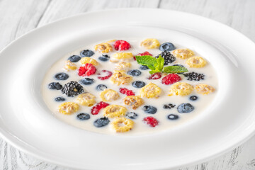 Sticker - Cereal with milk and berries