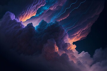 Wall Mural - Heavenly colorful clouds. AI generated illustration