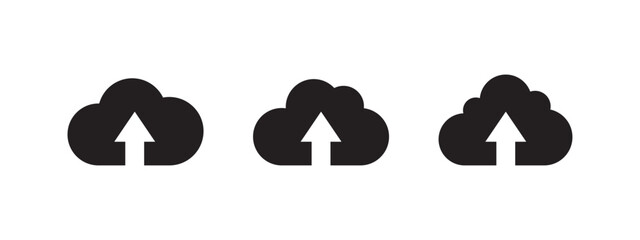 Wall Mural - Cloud storage icons. Black clouds. Functional icons for interfaces. Vector scalable graphics