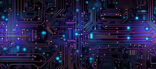 violet synthwave cyberpunk cyber matrix grid tech motherboard circuitboard