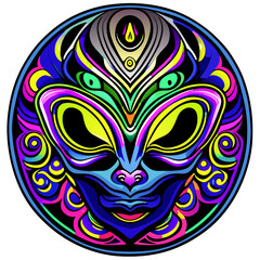 Wall Mural - Psychedelic mask. Psychedelic pattern. Vector illustration.