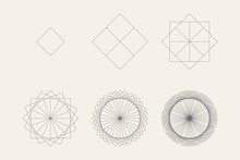Line Art Minimalistic Silhouette Grid Icon. Classic Geometric Elements, Black Silhouette Symbols Vector White Background.