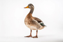 Duck  Isolated A On White Background.Generative Ai.