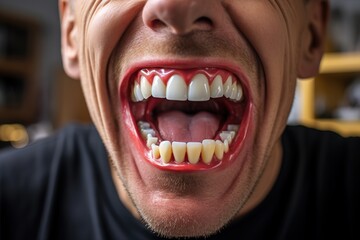 Canvas Print - Man with scary teeth