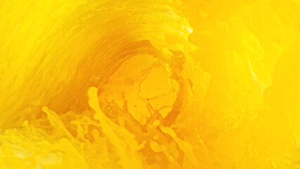 Poster - Splashing orange juice creating twister shape.