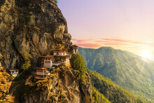 Taktshang Goemba Or Tigers Nest Monastery In Paro, Bhutan