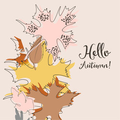 Fototapete - Maple leaf border autumn background