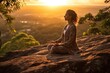 Person meditating in yoga pose