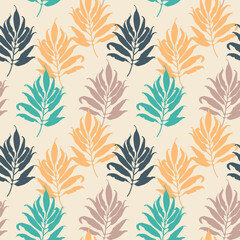 Poster - Leaf branches fall stylish seamless pattern