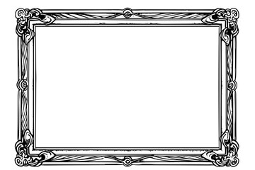 Hand drawn ink sketch of retro photo frame. Vector illustration.