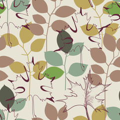 Poster - Maple fall leaf seamless pattern