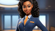 An air hostess character symbolizes the dedicated and customer-focused flight attendants who provide exceptional service and care to passengers on airlines, ensuring a safe and com 