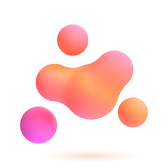 Wall Mural - 3d abstract blobs set.