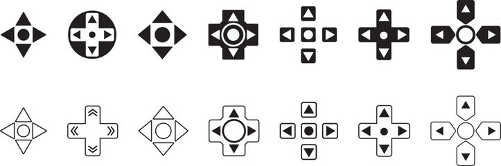 Video game controller button set collection vector icon for games and websites