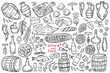 © Lida - Set of Georgian food and wine on a white background. Georgian traditional cuisine. Vector illustration