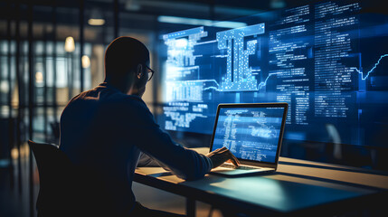 Un développeur web en train de programmer une application web