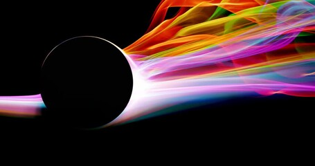 Wall Mural - bright and vibrant, an abstract of vivid and intense rainbow of colors flowing around a blank space.