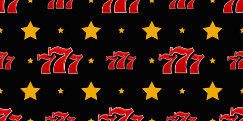 Poster - Three sevens and stars. Background for the casino, gambling wallpaper. Sevens, winning line - wallpapers.