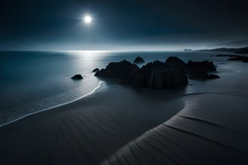 moon over the ocean