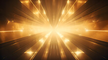 Golden Light Rays Effect With Geometric Shapes 

