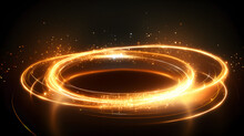 Abstract Golden Ring With Light Lines Background 
