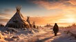 © Gejsi - A Window to Inuit Heritage: Tupiq Tents, Snowy Scenery, and a Lifestyle Shaped by the Wilderness - Generative AI