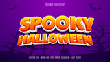 Fototapeta Panele - Editable text effect spooky halloween mock up