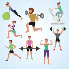 Poster - fitness people illustration