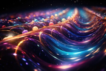 Orbit of Universe colourful abstract background. Generative AI