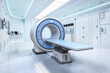 Hospital radiology room with mri scanner machine