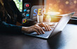 © Sutthiphong - business people use SEO tools, Unlocking online potential. Boost visibility, attract organic traffic, and dominate search engine rankings with strategic optimization techniques. digital marketing