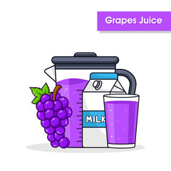 Wall Mural - Grapes juice drink background design illustration