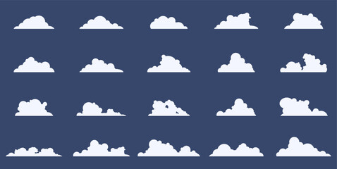 cloud icon pack set - cloud icon vector set, cloud icons various shapes. cloud icon pack vector set. 