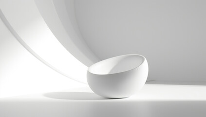 Wall Mural - abstract smooth waving white 3d shapes