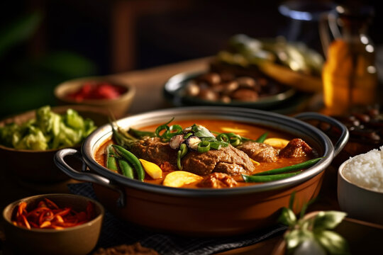 Wall Mural -  - Kare Kare, Philippine stew that features a thick savory peanut sauce, Filipino food